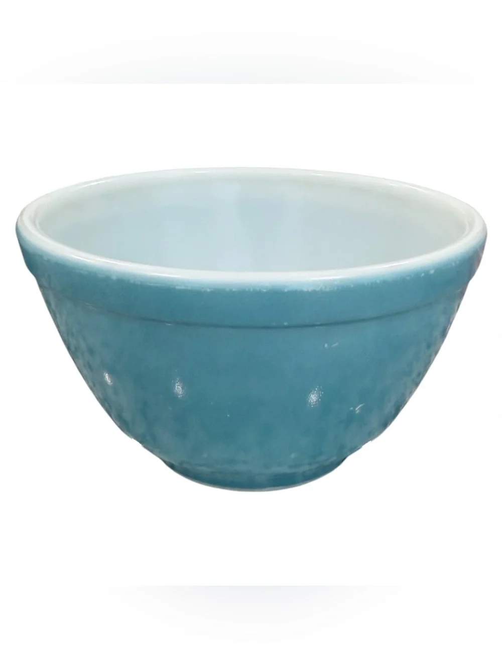 3 Vintage Pyrex 401 Mixing Bowls 1 1/2 PINT -blue, Turquoise & snowflake garland